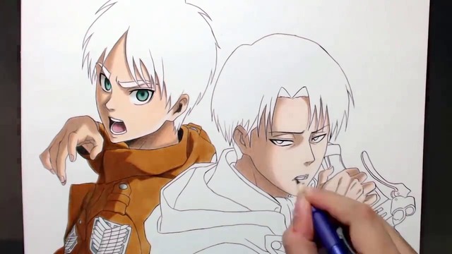 Speed Drawing – Eren and Levi (Shingeki no Kyojin)