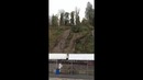 Оползень сносит поезд