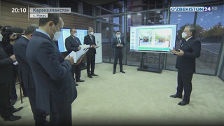 Ознакомление Президента со строительством жилых домов и IT-парка в Нукусе
