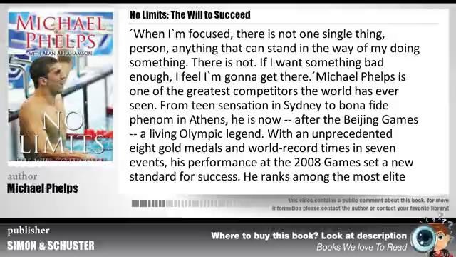 Book Review – No Limits- The Will To Succeed By Michael Phelps