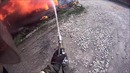 Сильный пожар во дворе дома