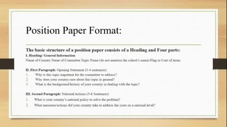 MUN position paper
