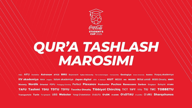 Coca-Cola Students Cup-2026. 3-bosqichga qur’a tashlash marosimi